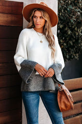 Women's Plus Size Loose Stitched Pullover Sweater Sai Feel